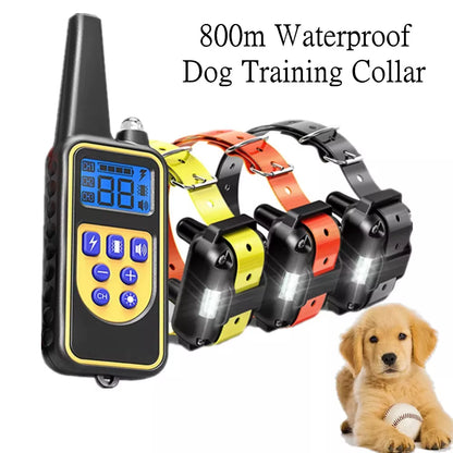Professional Waterproof Electric Dog Training Collar with Remote Control - Rechargeable Anti-Bark Device for All Dog Sizes