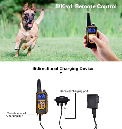 Professional Waterproof Electric Dog Training Collar with Remote Control - Rechargeable Anti-Bark Device for All Dog Sizes