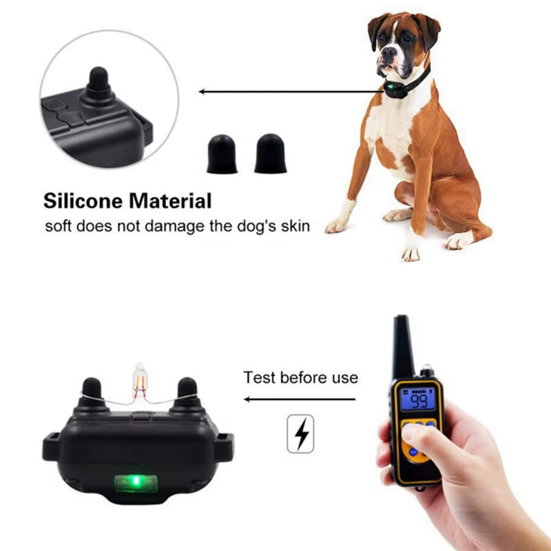 Professional Waterproof Electric Dog Training Collar with Remote Control - Rechargeable Anti-Bark Device for All Dog Sizes