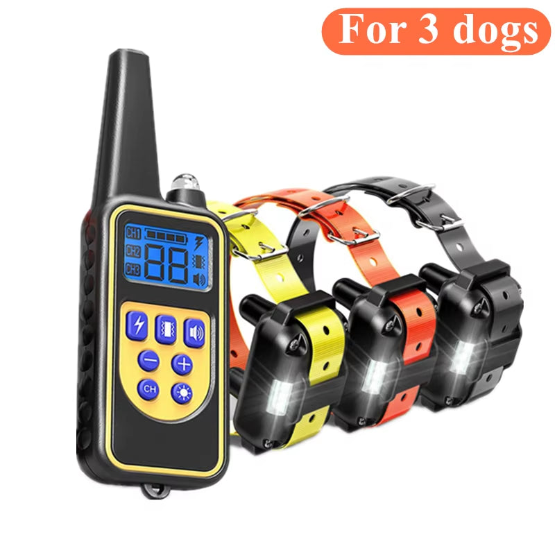 Professional Waterproof Electric Dog Training Collar with Remote Control - Rechargeable Anti-Bark Device for All Dog Sizes