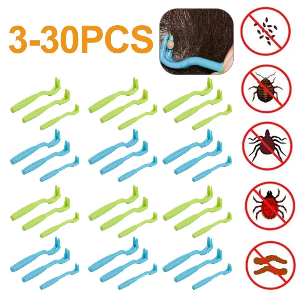 Flea and Tick Removal Tool Set for Cats and Dogs - 3 to 30 Pieces Grooming Tweezers and Insect Clips for Effective Pet Care