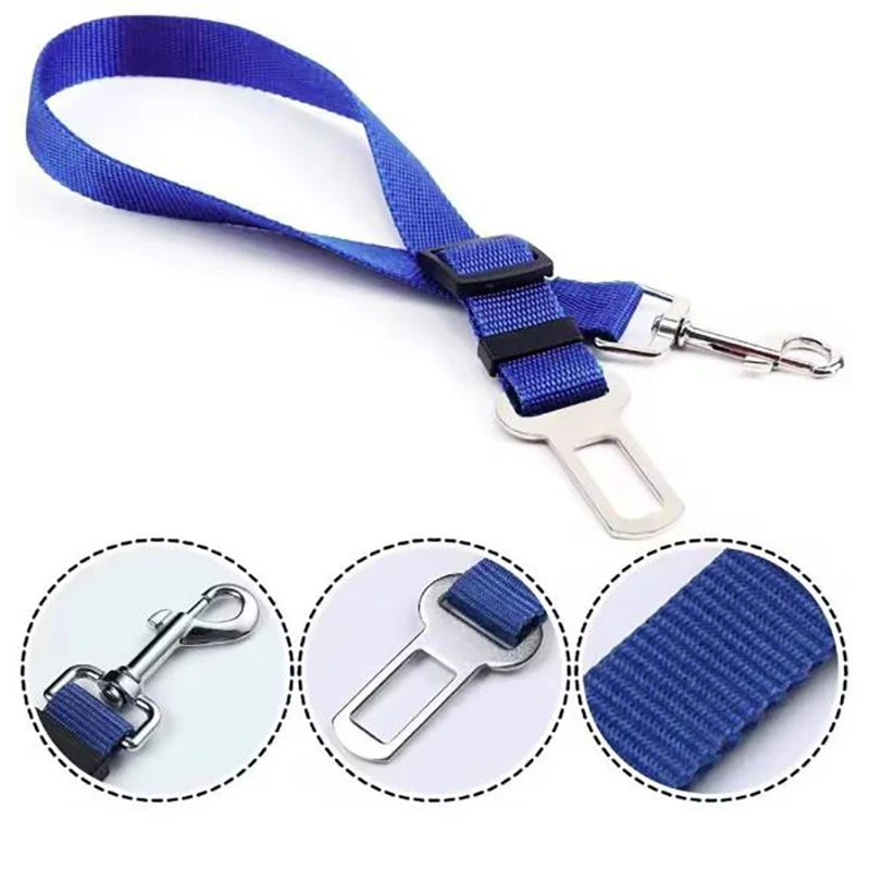 Dog Car Seat Belt Safety Harness and Leash for Travel - Pet Accessories