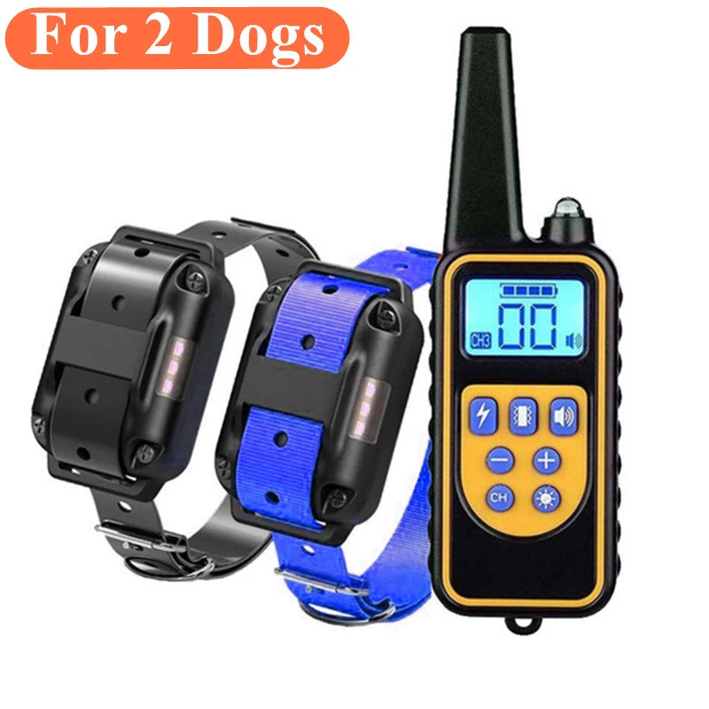 Professional Waterproof Electric Dog Training Collar with Remote Control - Rechargeable Anti-Bark Device for All Dog Sizes
