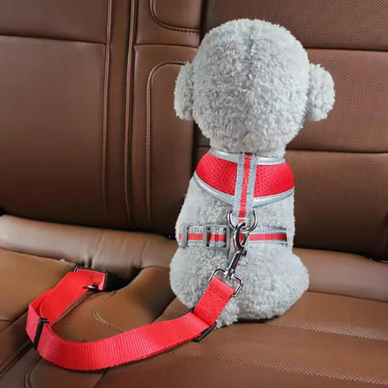 Dog Car Seat Belt Safety Harness and Leash for Travel - Pet Accessories